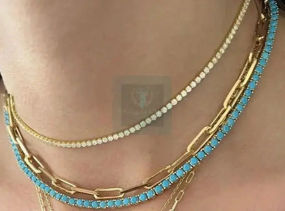 Turquoise Tennis Necklace and Bracelet - Uniquely You Online