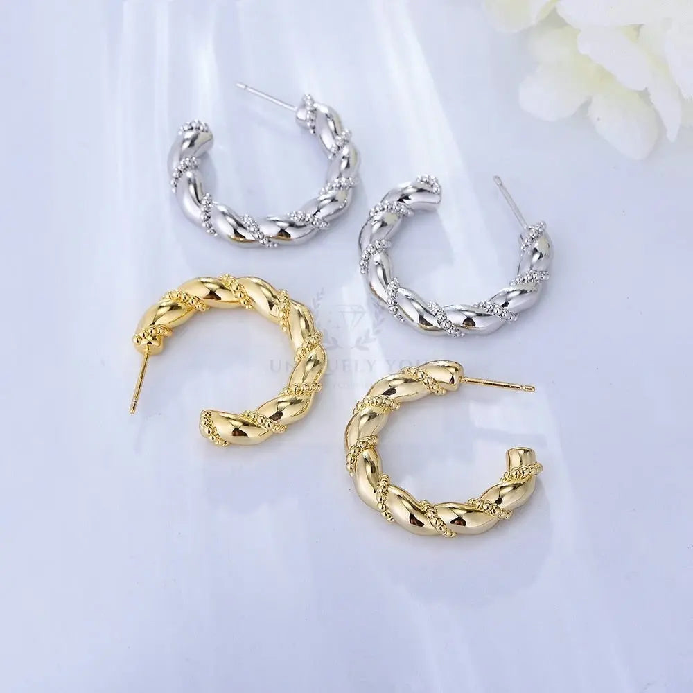 Boucles d'oreilles perles torsadées