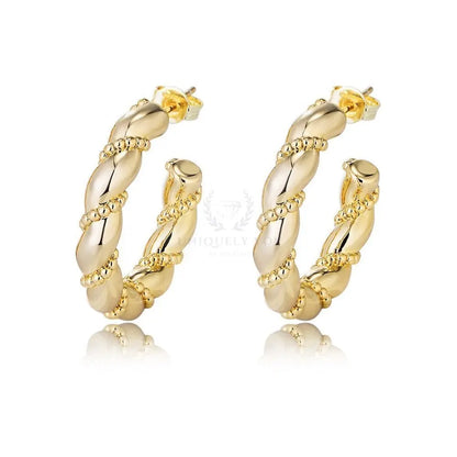 Boucles d'oreilles perles torsadées