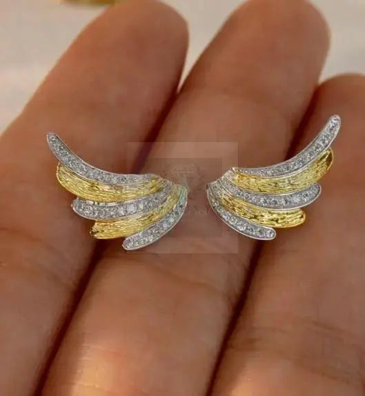 Two-Tone Wing Earrings - Uniquely You Online