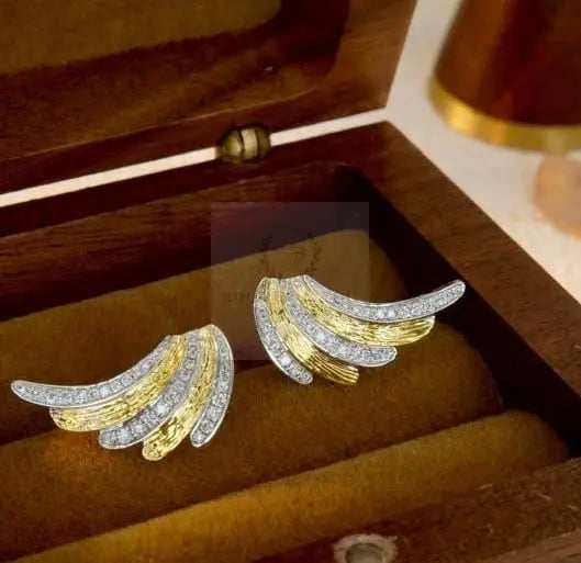 Two-Tone Wing Earrings - Uniquely You Online