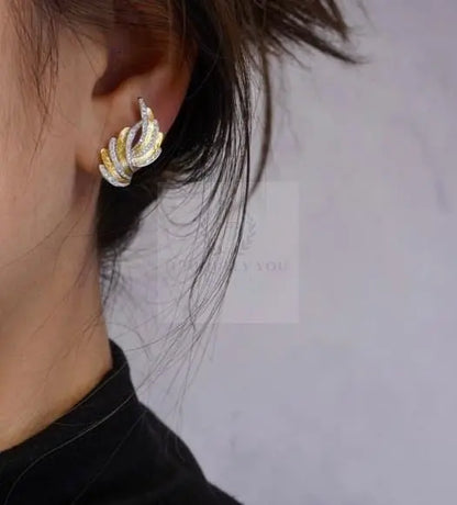 Aretes de ala de dos tonos