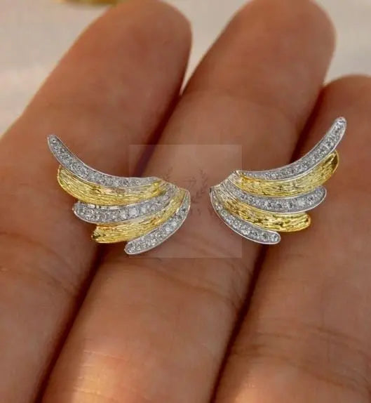 Two-Tone Wing Earrings