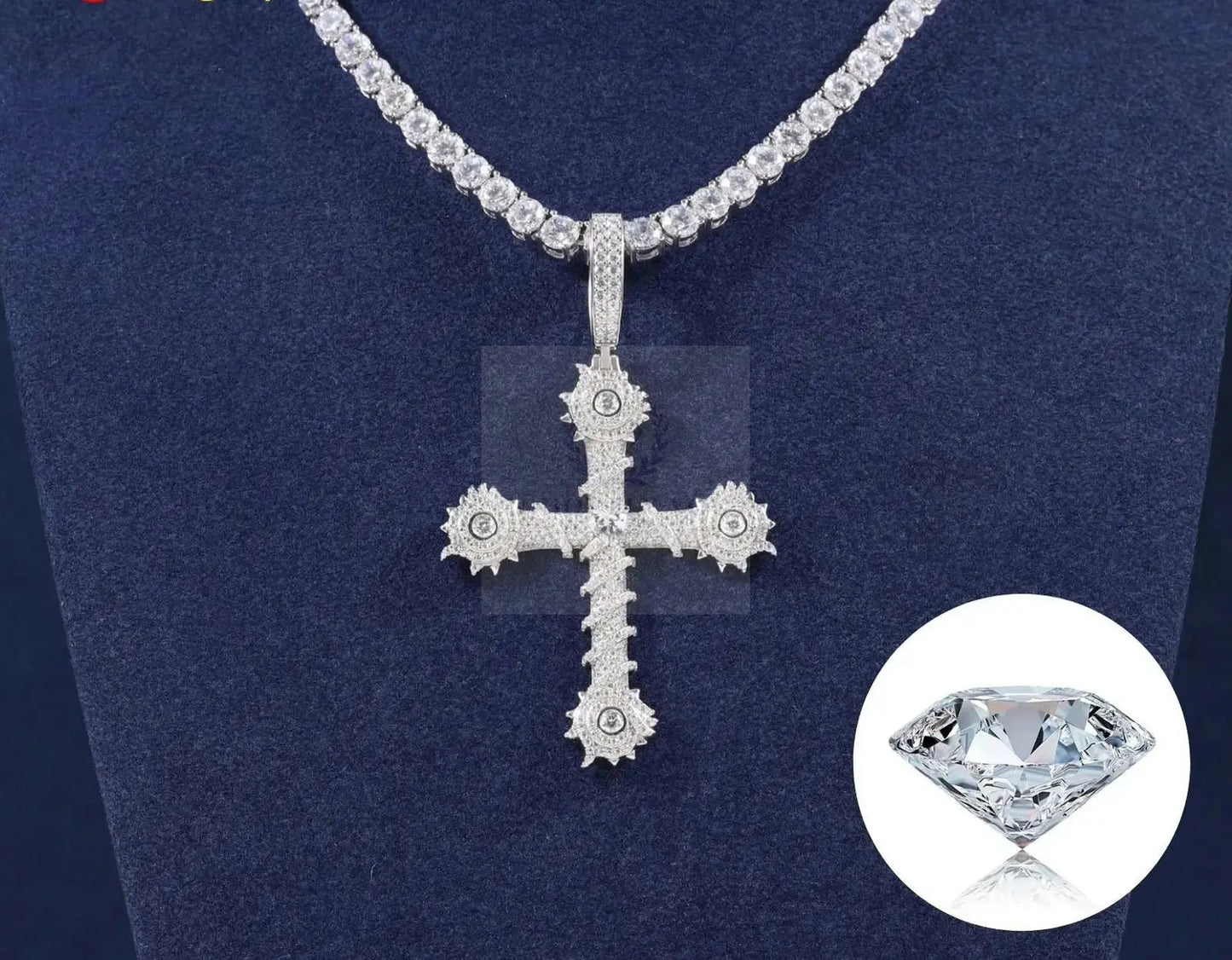 VVS Moissanite Thorn Cross Pendant  Uniquely You Online