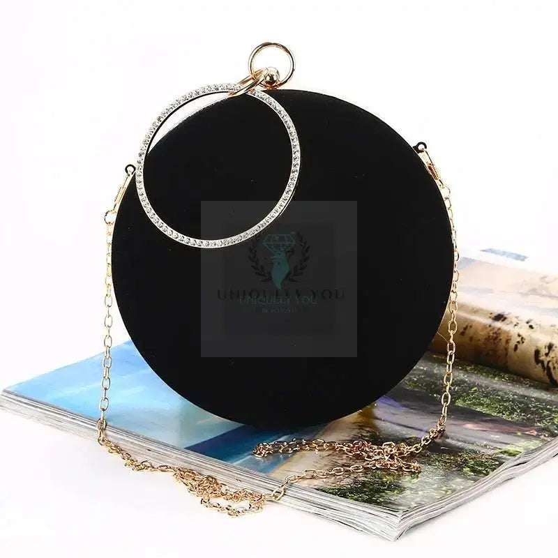 Velour Flat Circle Clutch - Uniquely You Online