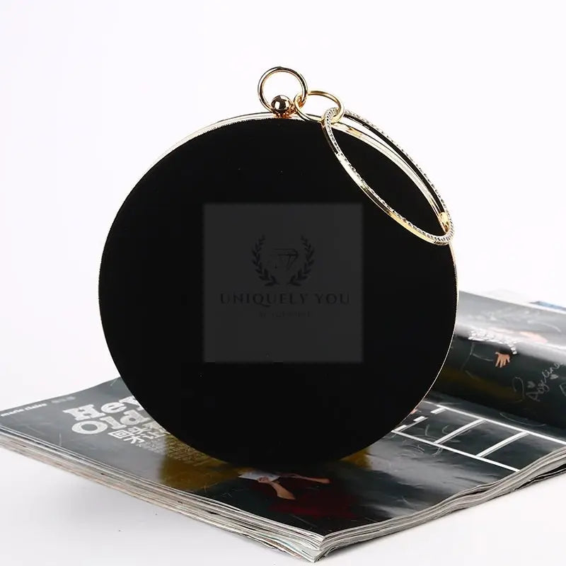 Velour Flat Circle Clutch - Uniquely You Online