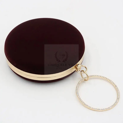 Velour Flat Circle Clutch - Uniquely You Online