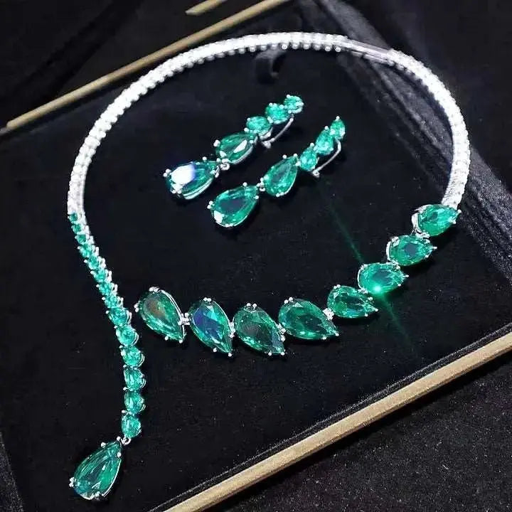 Vintage Emerald Necklace and Earrings