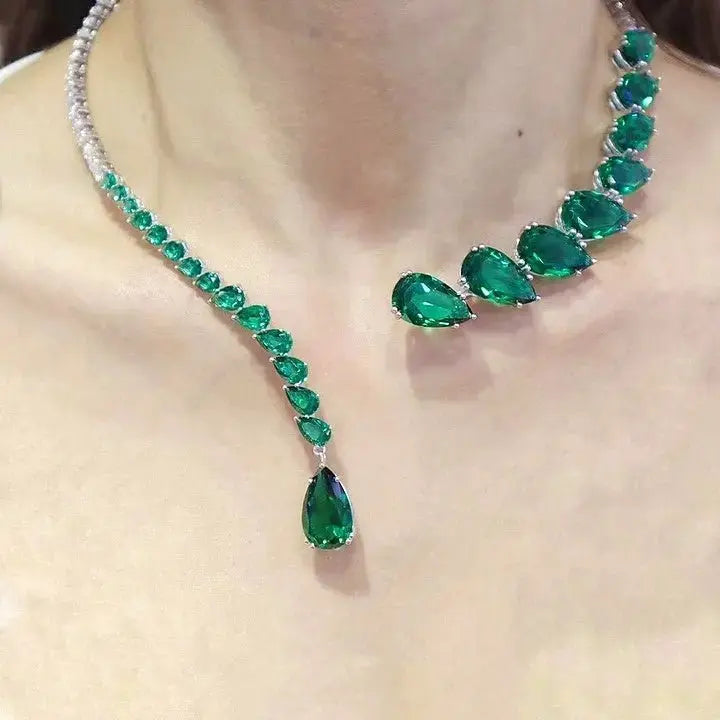 Vintage Emerald Necklace and Earrings