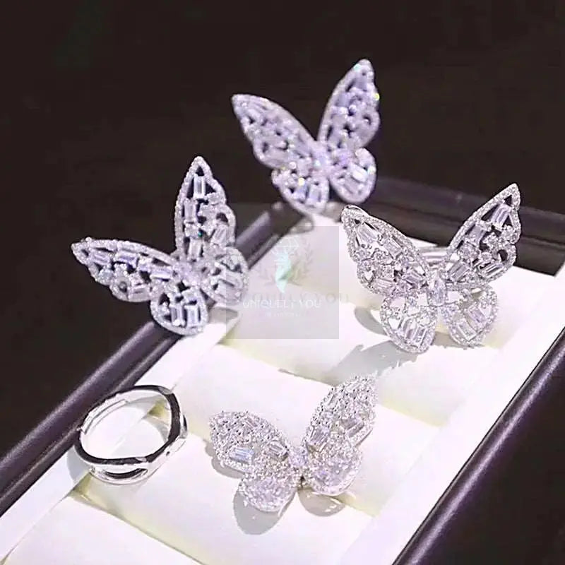 White Butterfly Ring/Pendant - Uniquely You Online