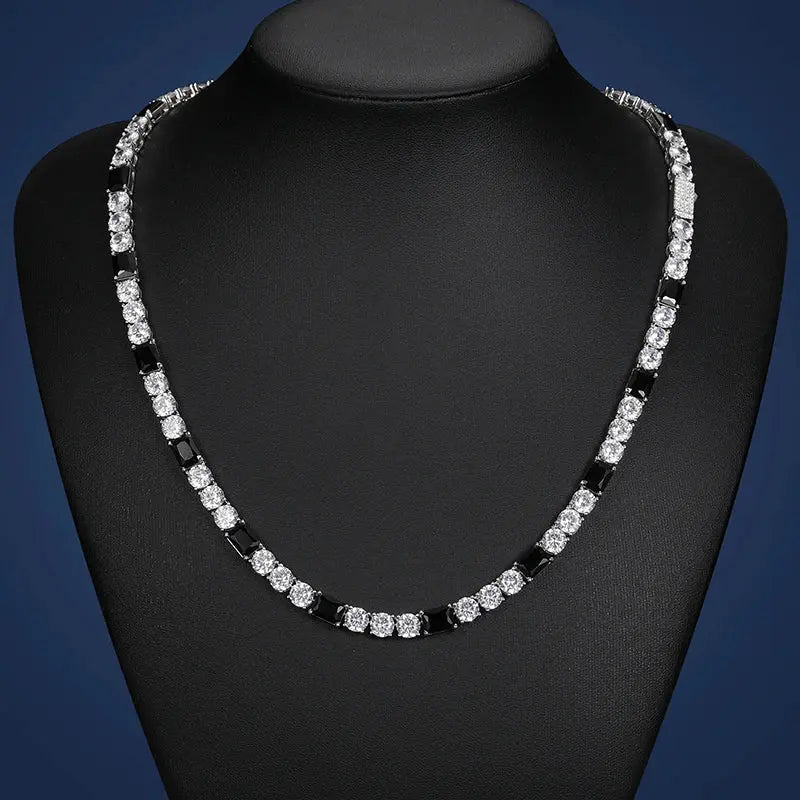 3mm CZ/Moissanite 3-1 Black/White Tennis Necklace - Uniquely You Online