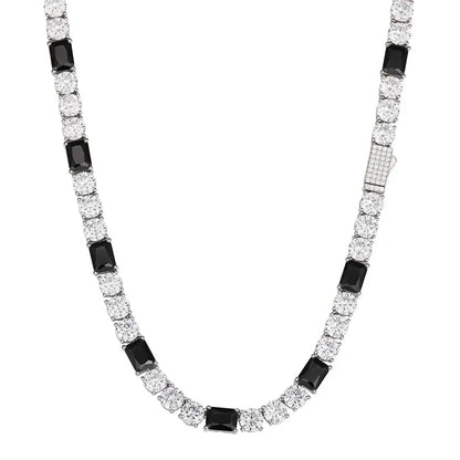 3mm CZ/Moissanite 3-1 Black/White Tennis Necklace - Uniquely You Online