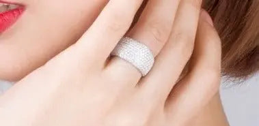 Wide Band Moissanite Diamond Ring - Uniquely You Online