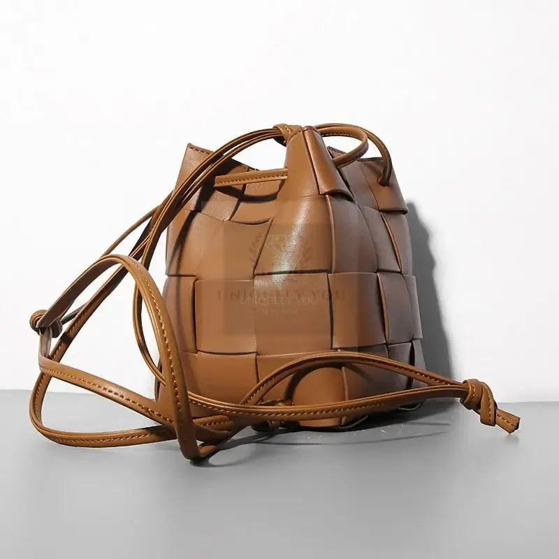 Woven Leather Bucket Bag - Uniquely You Online