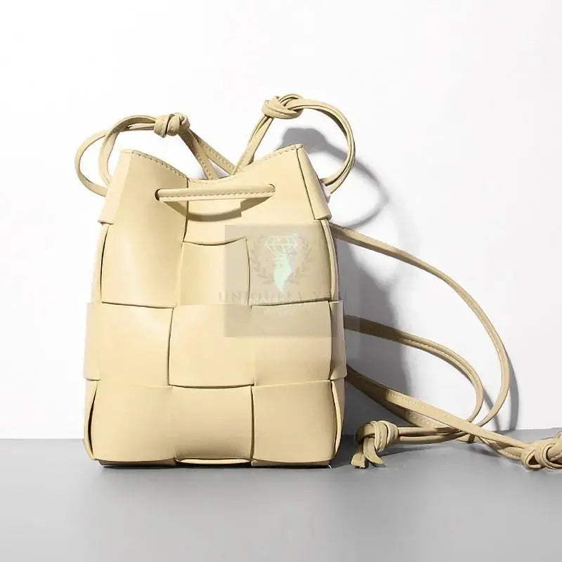 Woven Leather Bucket Bag - Uniquely You Online