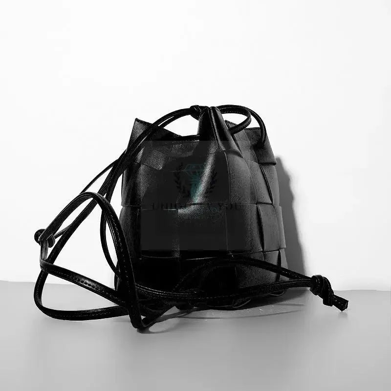 Woven Leather Bucket Bag - Uniquely You Online