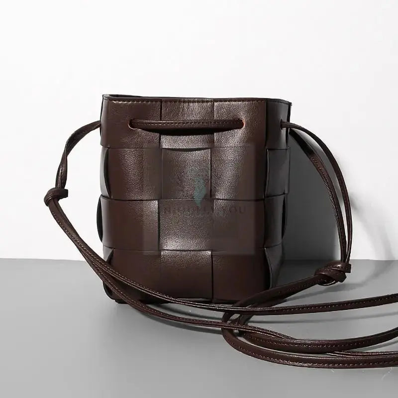 Woven Leather Bucket Bag - Uniquely You Online