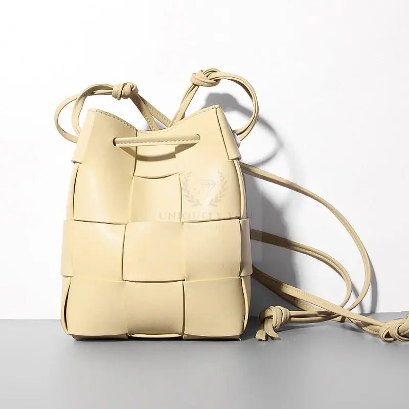 Woven Leather Bucket Bag