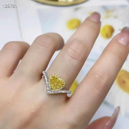 1.15ct Yellow Heart Diamond Ring