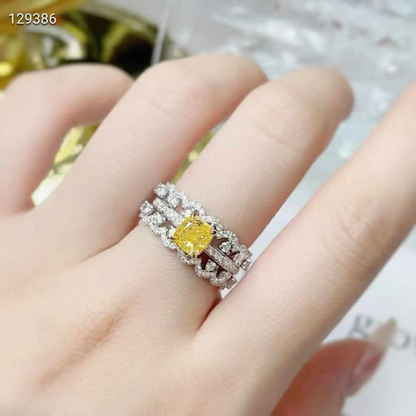 1ct Yellow Diamond Trio Rings