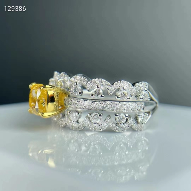 1ct Yellow Diamond Trio Rings