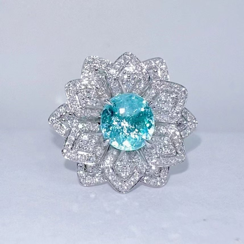 1.14ct Natural Paraiba Flower Ring  Uniquely You Online