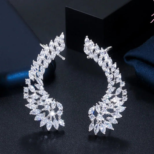 CZ Angel Wings Cuff and Stud Earrings - Uniquely You Online - Ear Cuff