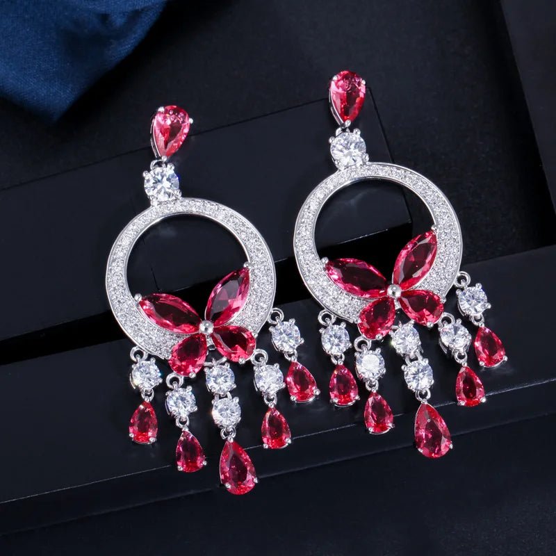 CZ Butterfly Tassel Drop Earrings - Uniquely You Online - Earrings