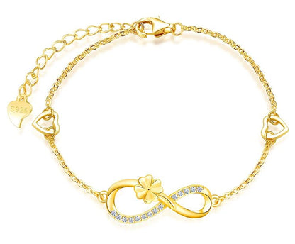 CZ Four Leaf Clover Infinity Bracelet - Uniquely You Online - Bracelet