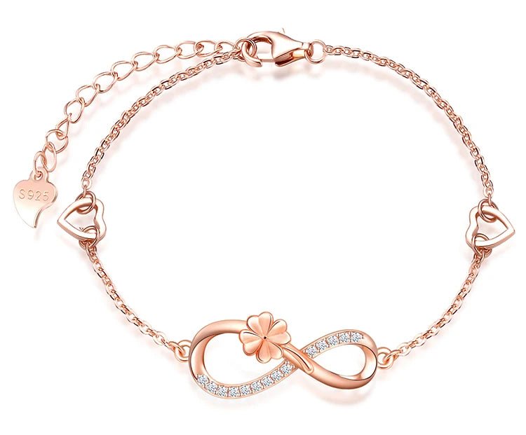 CZ Four Leaf Clover Infinity Bracelet - Uniquely You Online - Bracelet