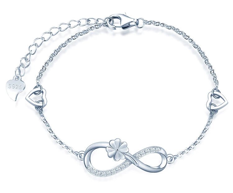 CZ Four Leaf Clover Infinity Bracelet - Uniquely You Online - Bracelet