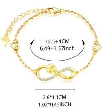 CZ Four Leaf Clover Infinity Bracelet - Uniquely You Online - Bracelet