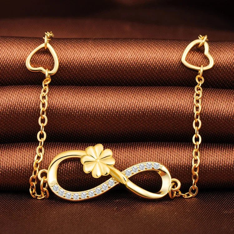 CZ Four Leaf Clover Infinity Bracelet - Uniquely You Online - Bracelet