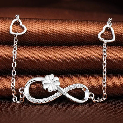 CZ Four Leaf Clover Infinity Bracelet - Uniquely You Online - Bracelet