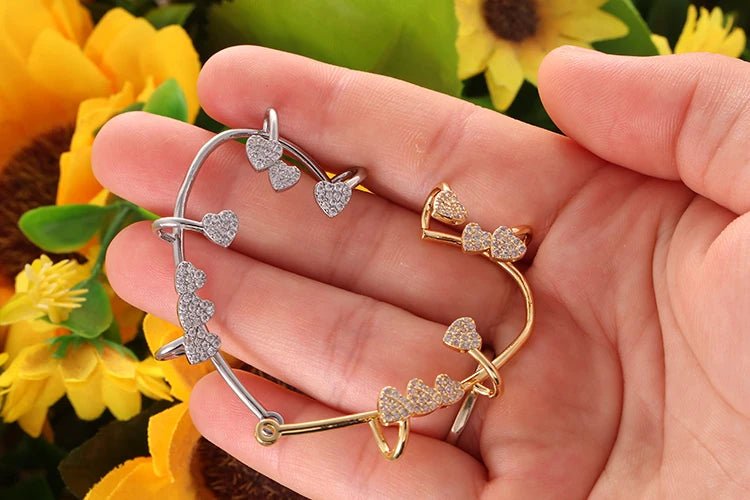 CZ Heart Ear Cuff - Uniquely You Online - Ear Cuff