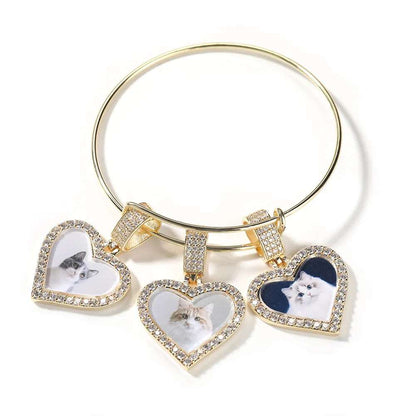 CZ Photo Heart Charm Bracelet - Uniquely You Online - Bracelet