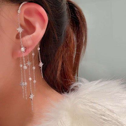 CZ Star Tassel Ear Cuff - Uniquely You Online - Ear Cuff