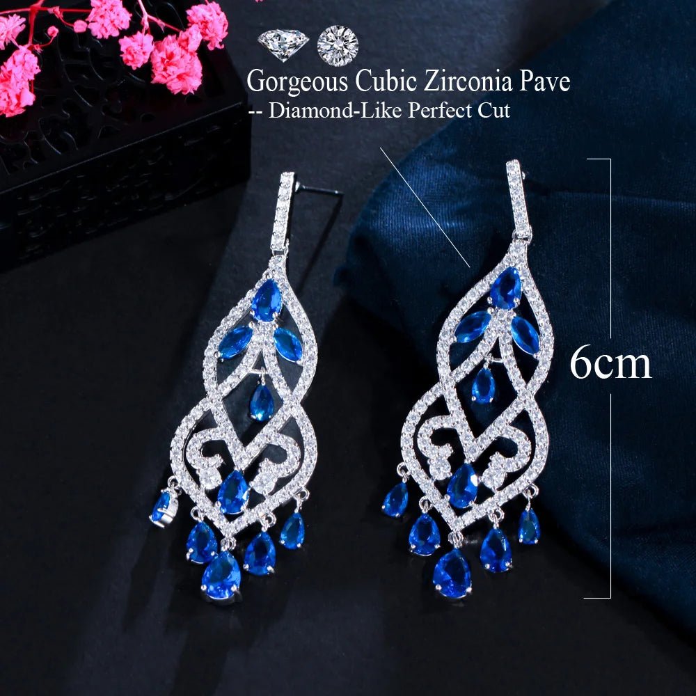 CZ Tear Drop Geometric Chandelier Earrings - Uniquely You Online - Earrings