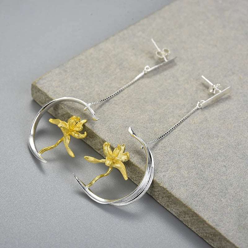 Iris Flower Drop Earrings - Uniquely You Online - Earrings