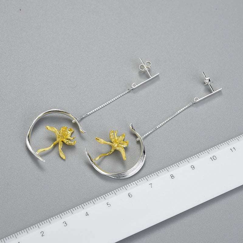 Iris Flower Drop Earrings - Uniquely You Online - Earrings