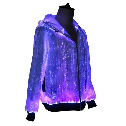 LED Fiber Optic Jacket with Hood - Uniquely You Online - Hoodie