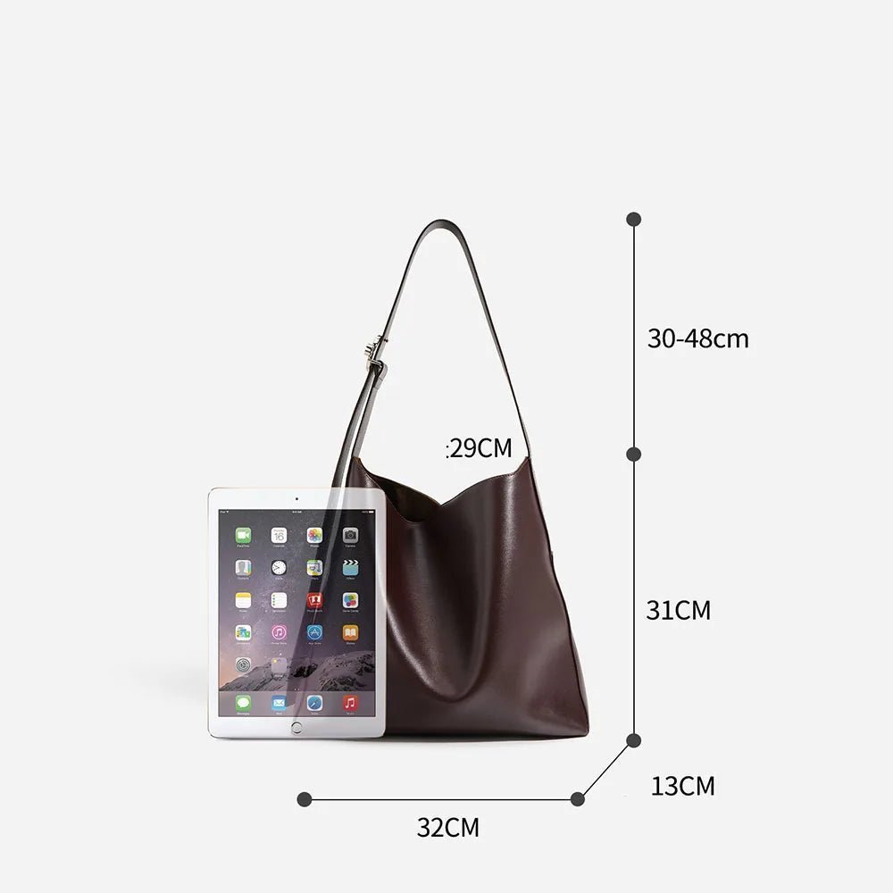 Light Weight Minimalistic Leather Tote - Uniquely You Online - Handbag