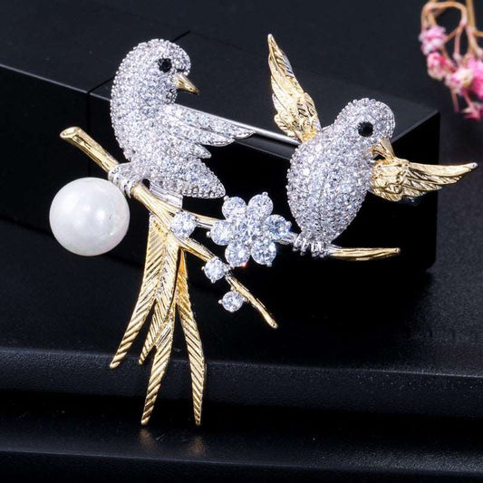 Lucky Birds on a Branch Brooch - Uniquely You Online - Brooch