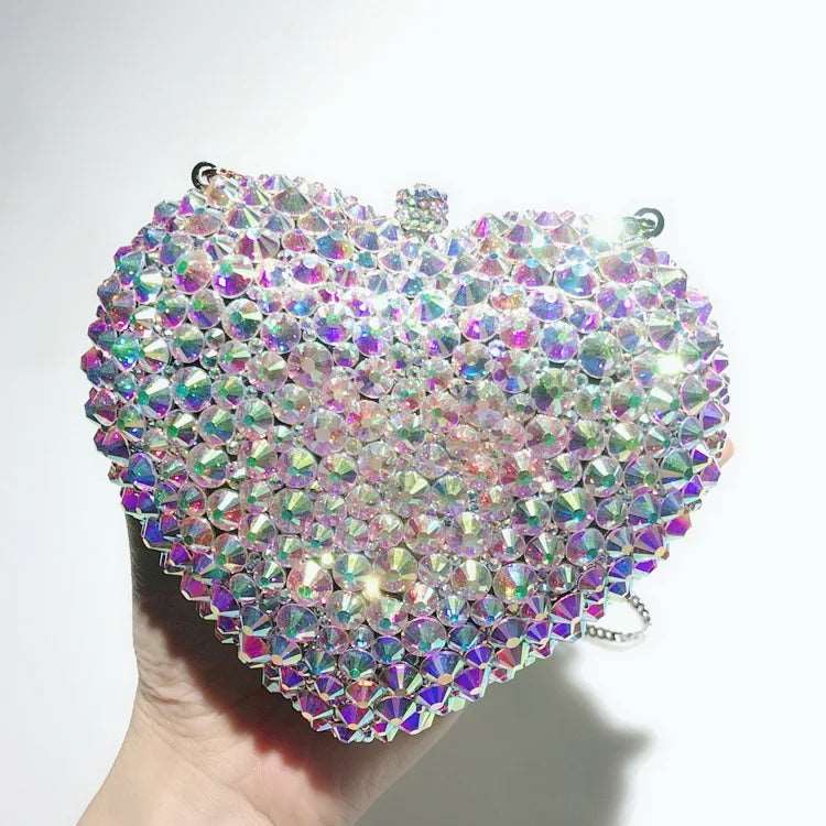 Lux Crystal Textured Heart Clutch - Uniquely You Online - Clutch