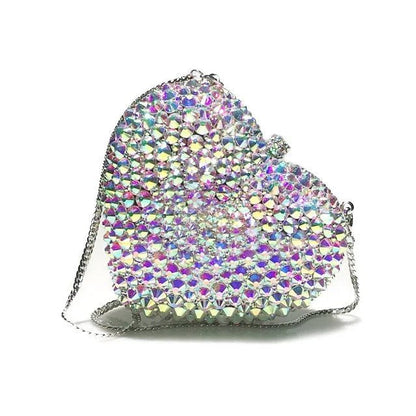 Lux Crystal Textured Heart Clutch - Uniquely You Online - Clutch