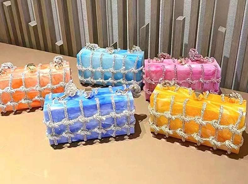 Marbled Acrylic Cage Bag - Uniquely You Online - Clutch