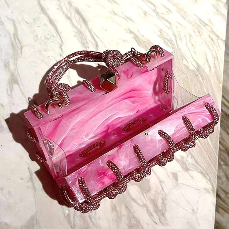 Marbled Acrylic Cage Bag - Uniquely You Online - Clutch