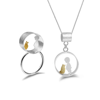 Meeting with Cat Ring and Pendant Set - Uniquely You Online - Jewelry Set