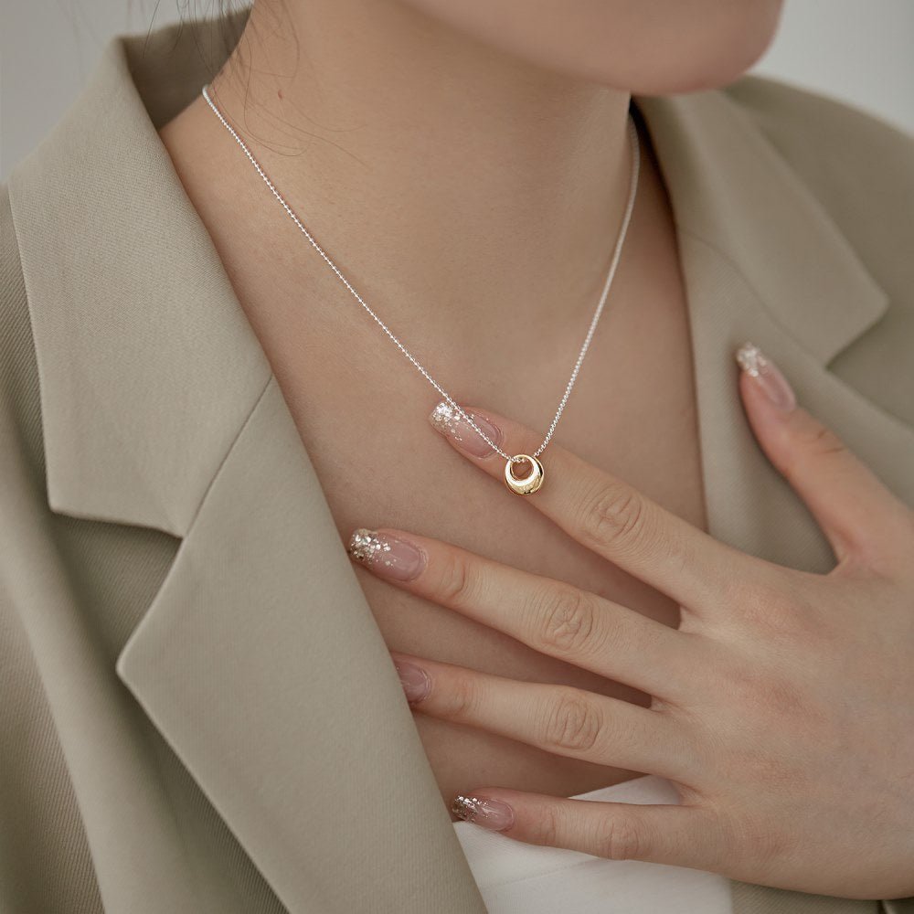 Minimalist Hollow Circle Pendant with Necklace - Uniquely You Online - Necklace