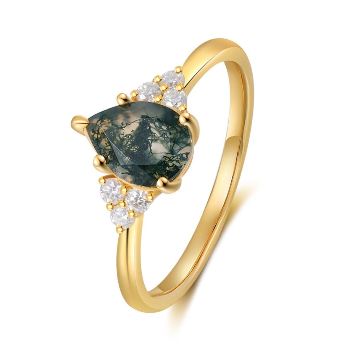 Moss Agate Moissanite Ring - Uniquely You Online - Ring